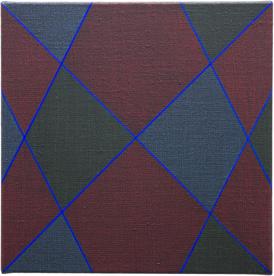 Red Madonna, 2016, acrylic on flax 30cm x 30cm