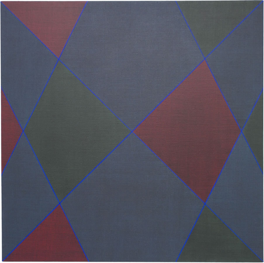 Blue Madonna (large), 2016, acrylic on flax 100cm x 100cm