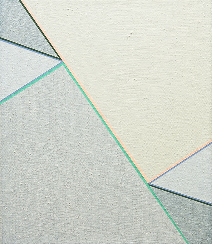 Katrina Blannin, Colourway Vert Véronèse-Peach 2014-2017, 35cm x 30cm acrylic on linen