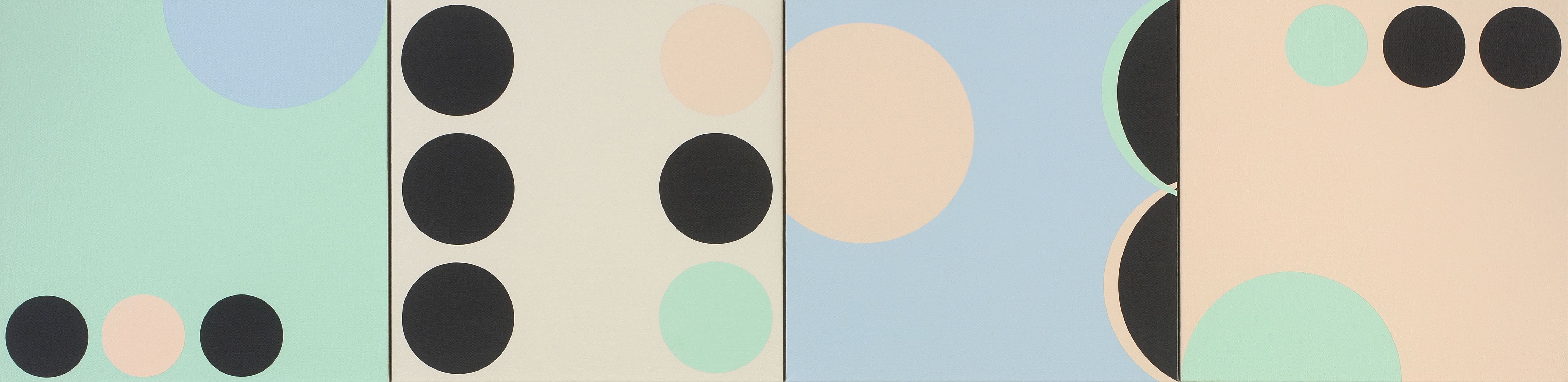 Katrina Blannin, Piero #7(P), 2020, 70cm x 280cm (4 panels), acrylic on linen